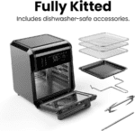 Chefman - 6-in-1 Multifunctional Air Fryer Oven w/ 12 Qt Capacity, Digital Touchscreen - Black - Image 7