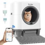 Teendow - 80L Smart Automatic Self-Cleaning Cat Litter Box for Multiple Cats, Large-Capacity Design, Odor & Smart App Control - White