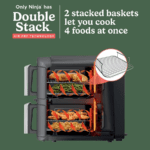 Ninja - Smart DoubleStack XL 2-Basket Air Fryer with Leave-in Thermometer, 10 QT, 6-in-1 Smart Cook System, Space Saving Design - Deep Gray - Image 6