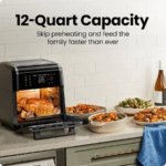 Chefman - 6-in-1 Multifunctional Air Fryer Oven w/ 12 Qt Capacity, Digital Touchscreen - Black - Image 4