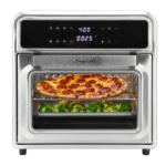 MegaChef - 21.13 Quart Stainless Steel Digital Electric Multi-Function Air Fryer and Counter Top Oven - Silver