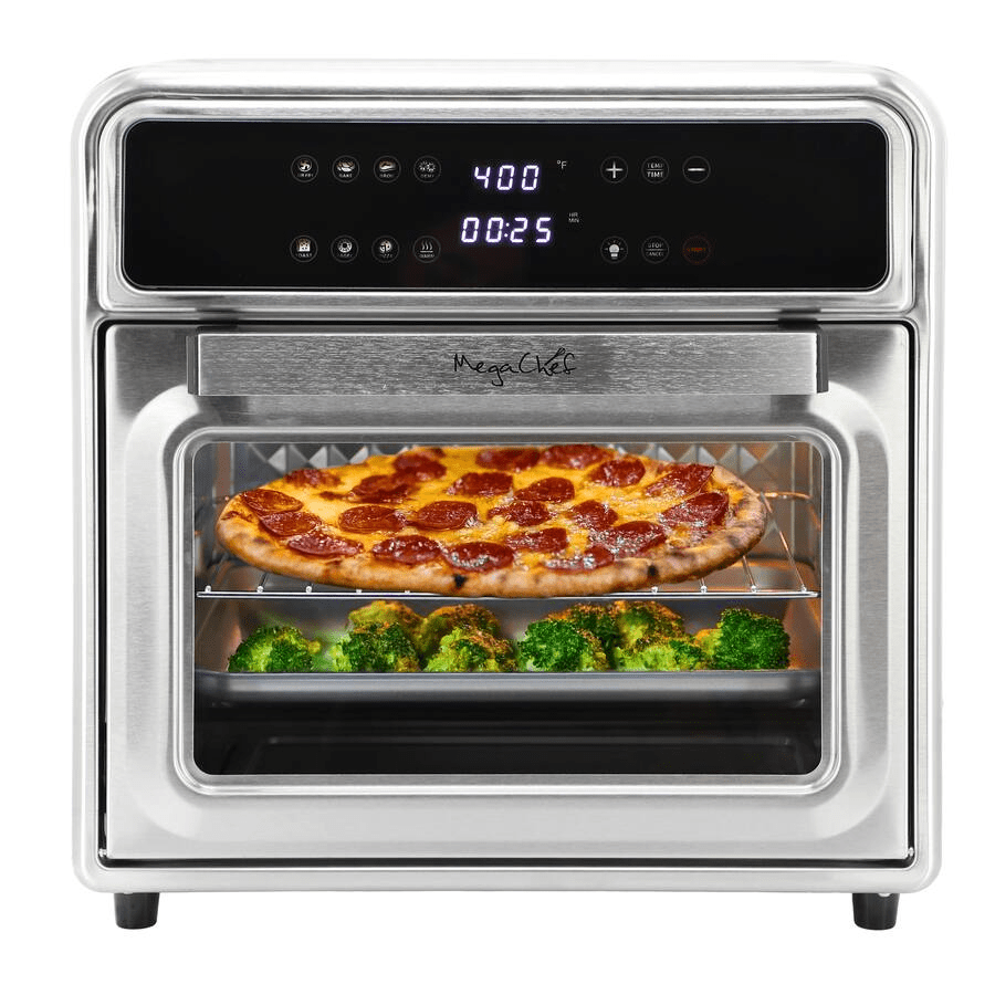 3dd278e0-8fae-4a49-8046-1773034bd29d.jpgmaxHeight1 MegaChef - 21.13 Quart Stainless Steel Digital Electric Multi-Function Air Fryer and Counter Top Oven - Silver - Image 1