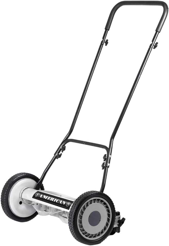 41ZV5K96kyL._AC_SL1200 Push Reel Lawn Mower, American Lawn Mower Company 1815-18 18-Inch 5-Blade , 18-Inch, 5-Blade, Black - Image 1