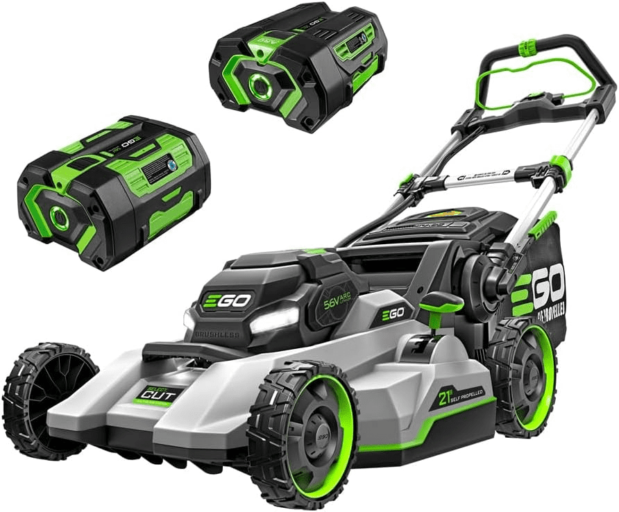 61ai6ulO DL._AC_SL1000 EGO POWER+ Cordless Electric Lawn Mower, Self-Propelled, Includes 56V 7.5Ah Battery and Rapid Charger (LM2135SP) Plus Extra 5.0Ah Battery (BA2800T) - Image 1