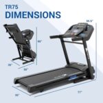 The XTERRA Fitness Sport Series Smart Treadmill delivers powerful performance with a 3.25 HP motor, 12 MPH speed, Bluetooth app connectivity, cushioned running deck, and foldable space-saving design. - Image 2