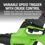 Greenworks 40V 20" Cordless Lawn Mower (Push), Axial Leaf Blower (500 CFM / 120 MPH),12" String Trimmer with 2 Batteries(5Ah+2Ah) and Chargers - Image 5