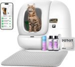 PETKIT Upgraded Automatic Cat Litter Box 2-Way Odor Remover & 20 Trash Bags,App Control Smart Robot with Anti-Scratch Inner Mat, Self-Cleaning Cat Litter Box True Integration & Structure Safety