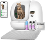 PETKIT Upgraded Automatic Cat Litter Box 2-Way Odor Remover & 20 Trash Bags,App Control Smart Robot with Anti-Scratch Inner Mat, Self-Cleaning Cat Litter Box True Integration & Structure Safety