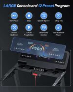 WELLFIT Auto Incline Treadmill, 15% Incline Heavyduty Treadmill with Pulse Sensor, 4.5HP, 10 MPH, 500 lbs Capacity, 20'' x 55'' Running Area Treadmills with Bluetooth Player & LED Display - Image 3