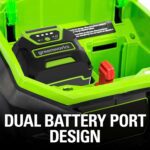 Greenworks 40V 20" Cordless Lawn Mower (Push), Axial Leaf Blower (500 CFM / 120 MPH),12" String Trimmer with 2 Batteries(5Ah+2Ah) and Chargers - Image 9