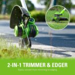 Greenworks 40V 20" Cordless Lawn Mower (Push), Axial Leaf Blower (500 CFM / 120 MPH),12" String Trimmer with 2 Batteries(5Ah+2Ah) and Chargers - Image 10