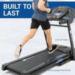 The XTERRA Fitness Sport Series Smart Treadmill delivers powerful performance with a 3.25 HP motor, 12 MPH speed, Bluetooth app connectivity, cushioned running deck, and foldable space-saving design. - Image 6