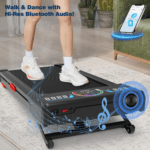 Walking Pad Treadmill with 12% 9-Level Auto Incline, 450 lbs Capacity RGB LED Screen, Bluetooth Speaker , Compact Treadmills for Home Hiking, Black - Image 5