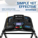 The XTERRA Fitness Sport Series Smart Treadmill delivers powerful performance with a 3.25 HP motor, 12 MPH speed, Bluetooth app connectivity, cushioned running deck, and foldable space-saving design. - Image 7