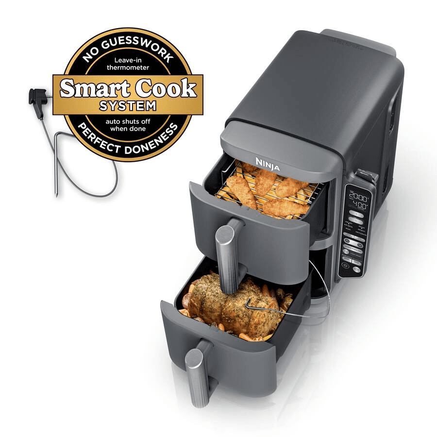 8231b33a-9bd1-4e06-a45e-1a637ee4c3ac.jpgmaxHeight1 Ninja - Smart DoubleStack XL 2-Basket Air Fryer with Leave-in Thermometer, 10 QT, 6-in-1 Smart Cook System, Space Saving Design - Deep Gray - Image 1