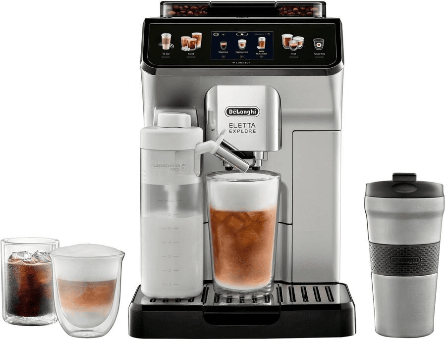 9e09cc12-c73a-4436-bdeb-4bfe07c96d71.jpgmaxHeight1 De'Longhi - Eletta Explore Fully Automatic Espresso Machine with Cold Brew - Silver - Image 1