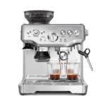 Breville Barista Express Espresso Machine combines a built-in grinder, 15-bar pressure system, and milk frother for rich, café-quality espresso at home.