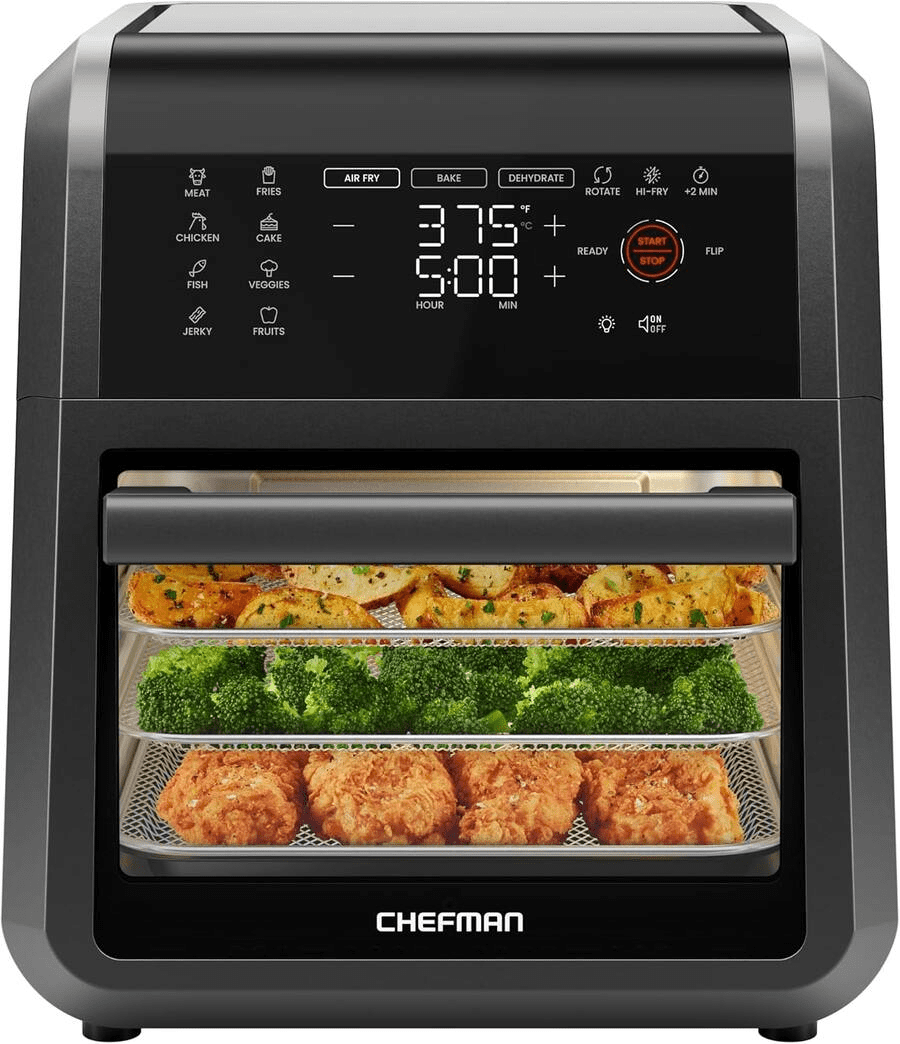 d4523e36-fe67-4f7a-ad82-84a91a5ab3c7.jpgmaxHeight1 Chefman - 6-in-1 Multifunctional Air Fryer Oven w/ 12 Qt Capacity, Digital Touchscreen - Black - Image 1