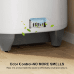 Teendow - 80L Smart Automatic Self-Cleaning Cat Litter Box for Multiple Cats, Large-Capacity Design, Odor & Smart App Control - White - Image 8