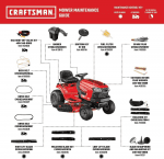 CRAFTSMAN 42" Gas Riding Lawn Mower with 17.5 HP* Briggs and Stratton Single-Cylinder Engine, Gas Lawn Tractor with 7-Speed Transmission, Red/Black - Image 7