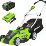Greenworks 40V 16" (Push) Cordless Lawn Mower, 4.0Ah Battery (1/3 Acre, Push Button Start, Compatible with 75+ Tools)