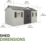 Lifetime Outdoor Storage Shed, 8 x 15 Foot, Desert Sand - Image 2