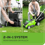 Greenworks 40V 16" (Push) Cordless Lawn Mower, 4.0Ah Battery (1/3 Acre, Push Button Start, Compatible with 75+ Tools) - Image 4