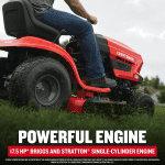 CRAFTSMAN 42" Gas Riding Lawn Mower with 17.5 HP* Briggs and Stratton Single-Cylinder Engine, Gas Lawn Tractor with 7-Speed Transmission, Red/Black - Image 3