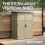 Suncast Outdoor Storage Shed, Water Resistant Resin Vertical Outdoor Storage Cabinet for Patio, Garden Tools, Cushions, & Equipment, Weatherproof Multi-Wall Design, 54 cu. ft., Made in USA - Image 6