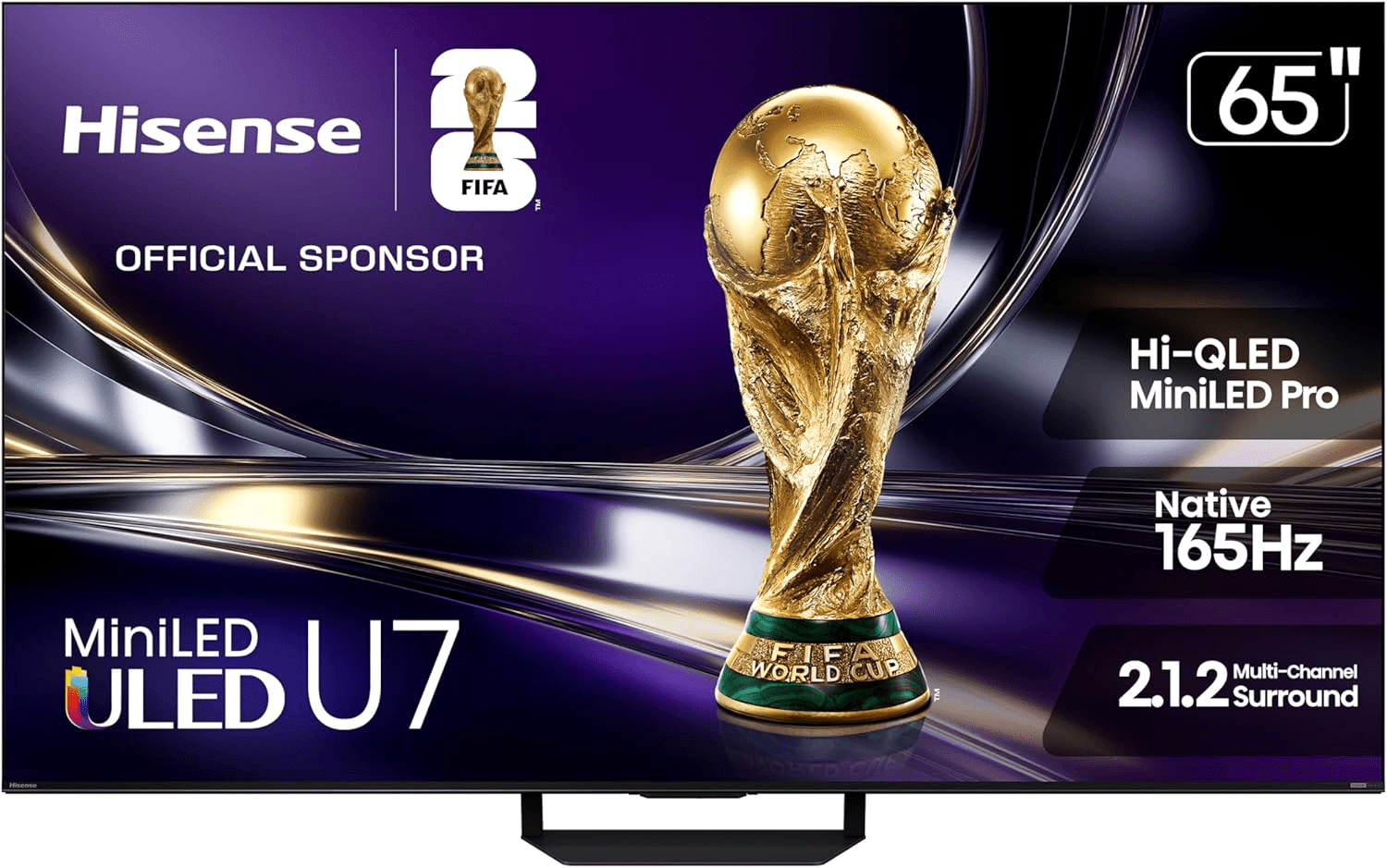 81kxIpK7 Hisense 65" U7 Mini-LED ULED 4K UHD Best Premium Gaming Smart Google TV (65U7SG, 2026 NEW) - Hi-QLED, Native 165Hz, VRR 330, HDR10+, Dolby Vision IQ · Atmos, IMAX Enhanced, Anti-Reflection, 2.1.2 Ch - Image 1