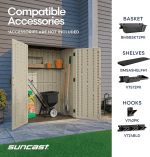 Suncast Outdoor Storage Shed, Water Resistant Resin Vertical Outdoor Storage Cabinet for Patio, Garden Tools, Cushions, & Equipment, Weatherproof Multi-Wall Design, 54 cu. ft., Made in USA - Image 5